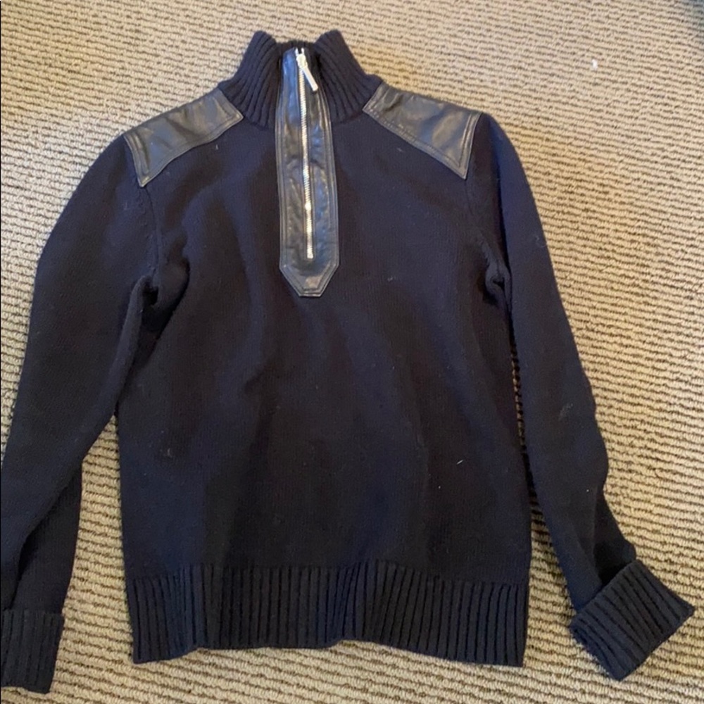 Polo  leather trimmed sweater